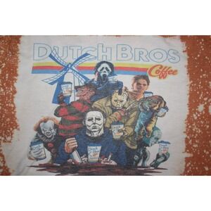 Tultex x Dutch Bros Men's S Horror Legends Tee Chucky Freddy Jason Pennywise Lea